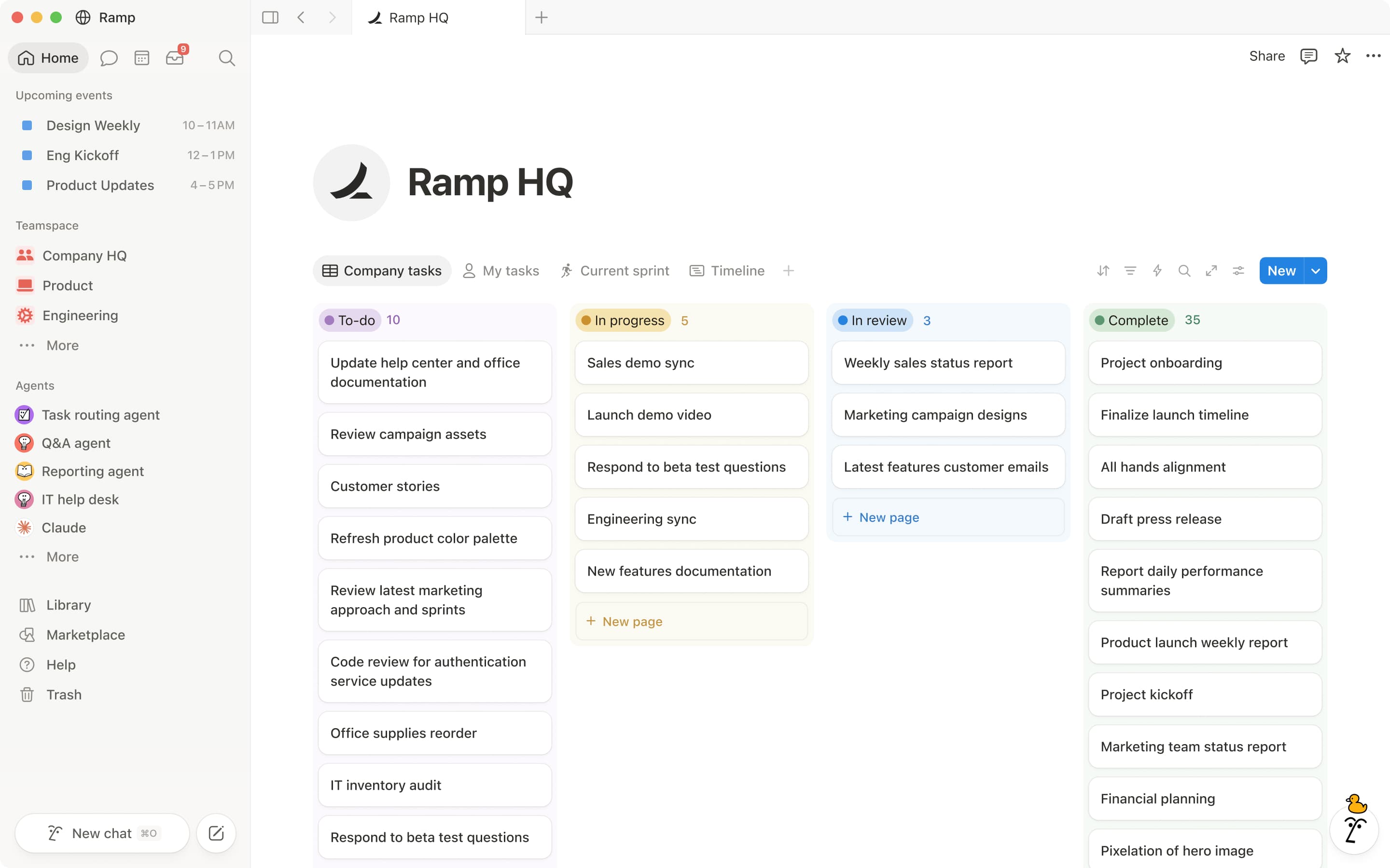 A screenshot of Notion on desktop