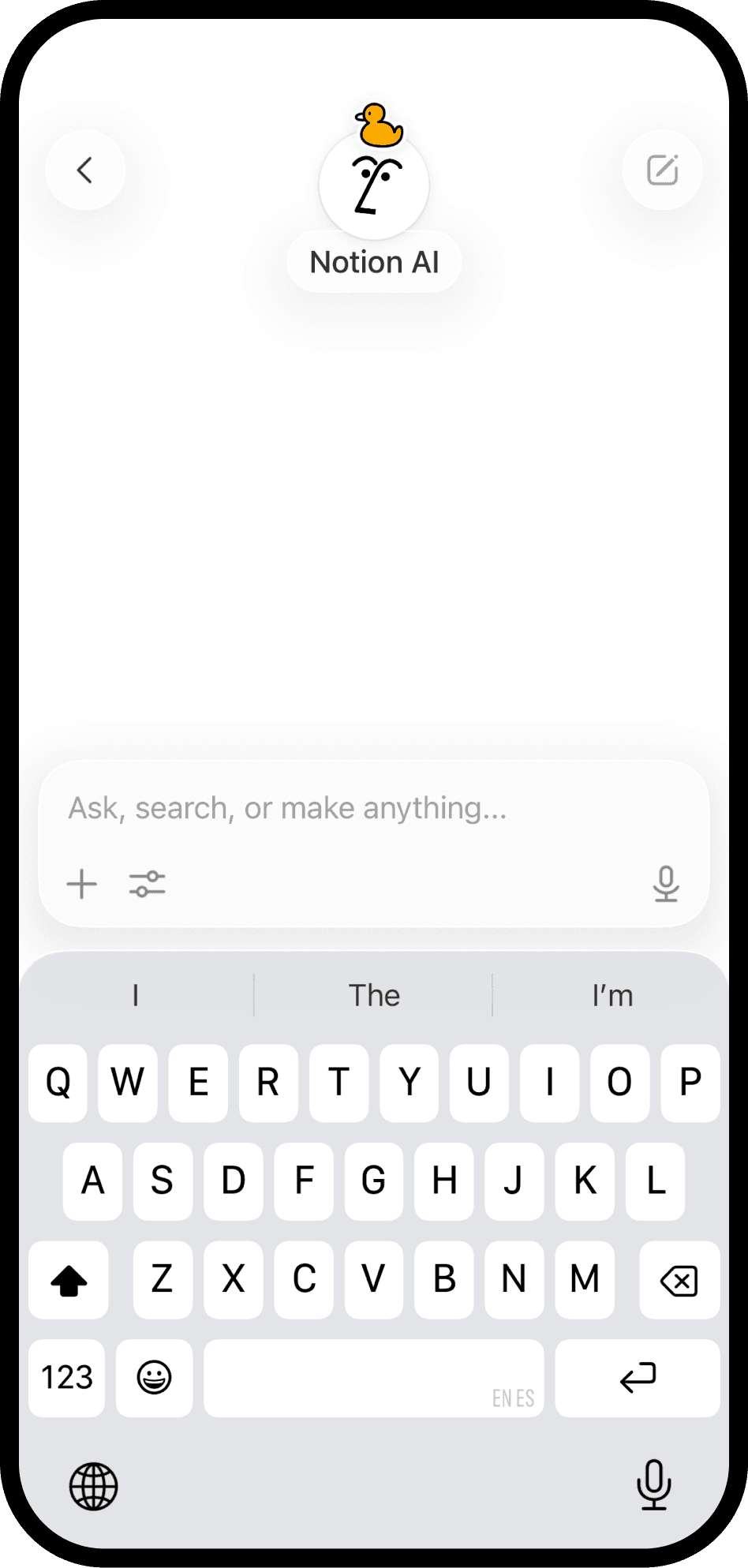 A screenshot of Notion on mobile