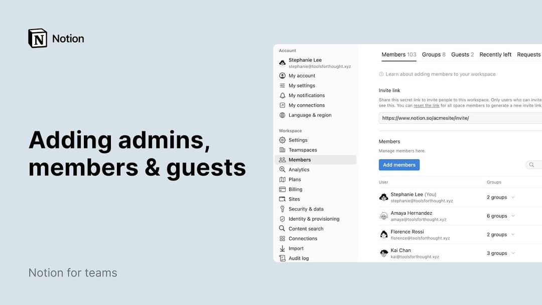 Manage members & guests
