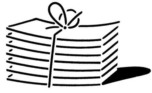 A stack of papers.