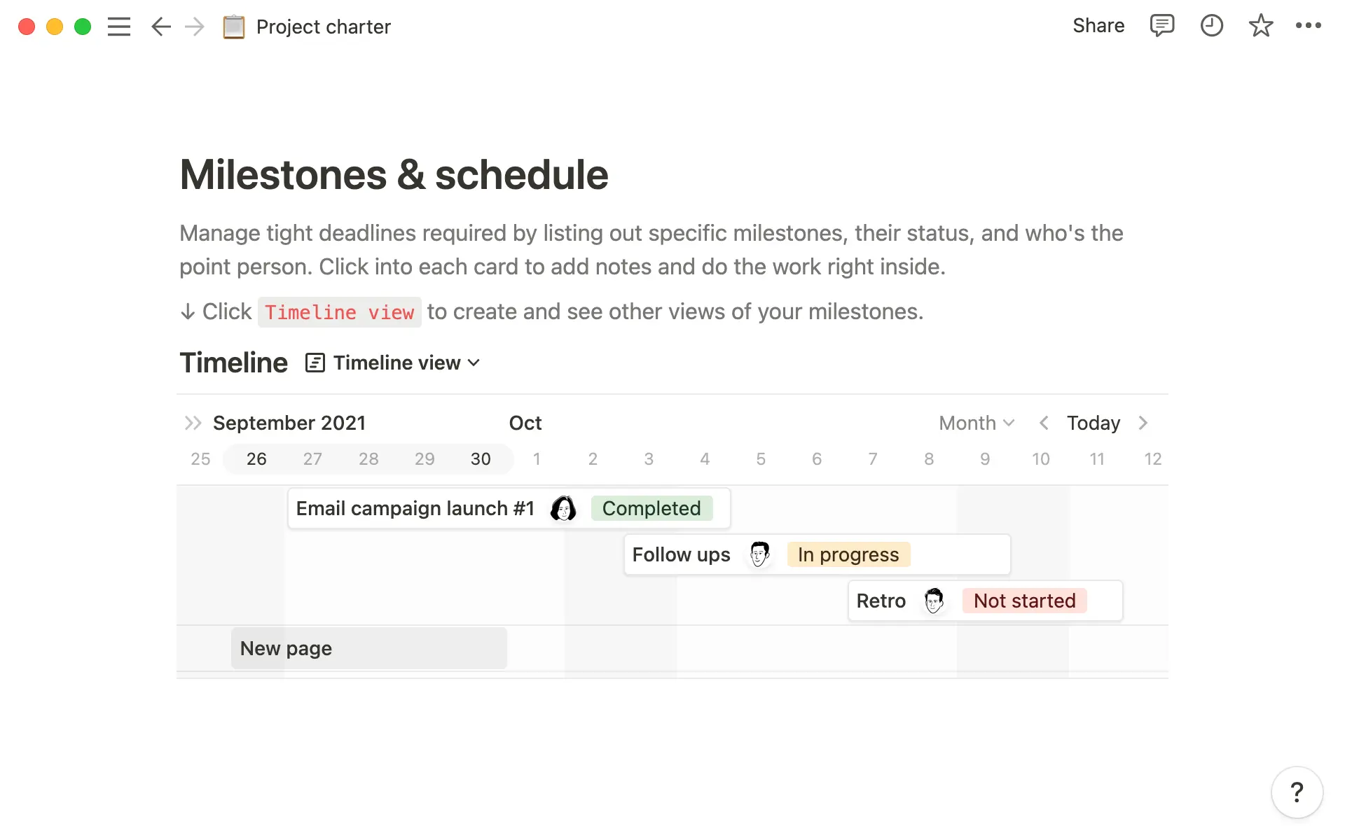 Plan your tasks (and who’s owning them) in one place.