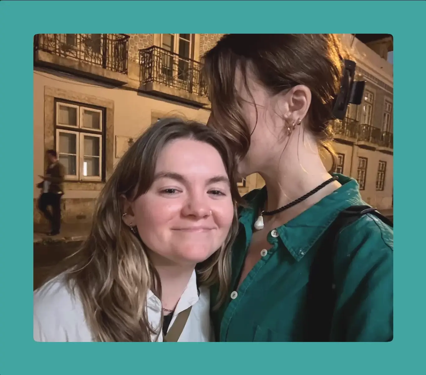 Kassidy and her partner, Kate, on the trip to Europe.