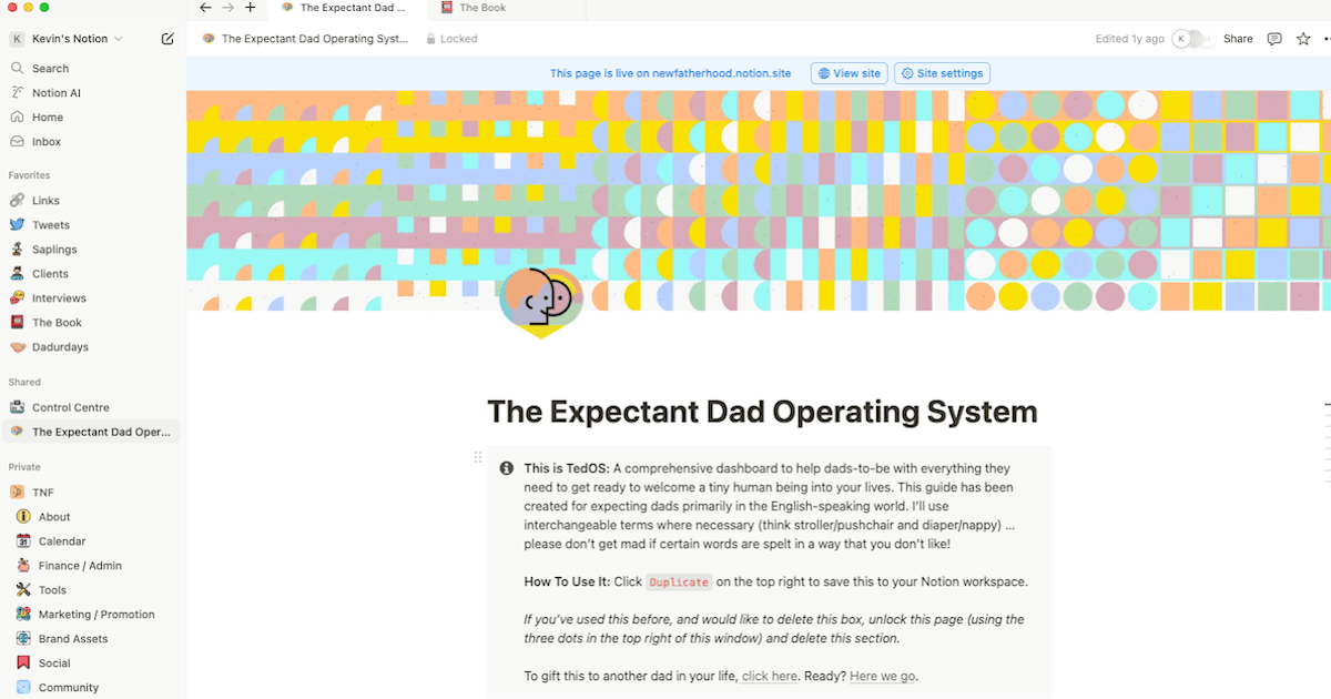 Fatherhood playbook