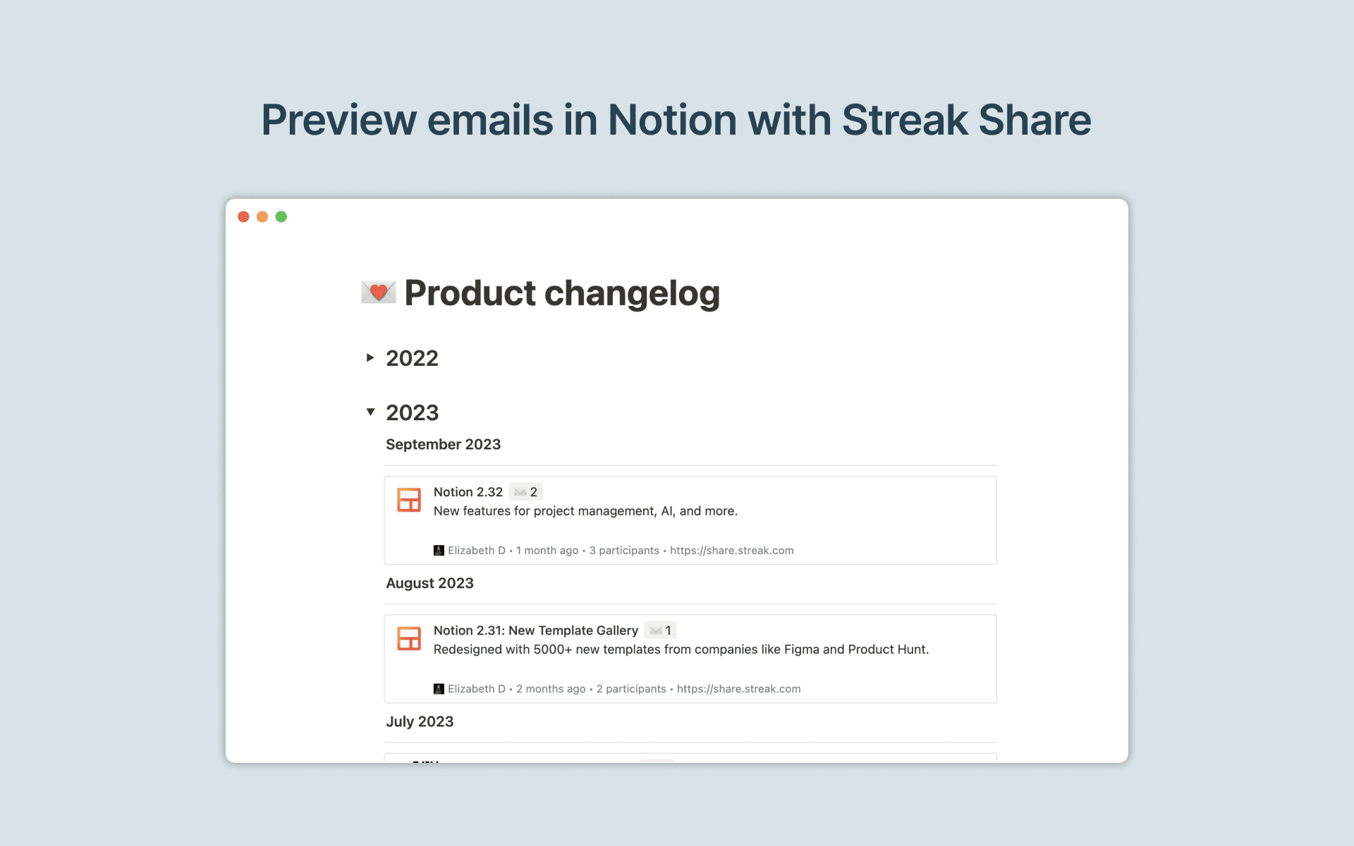 Bring email links into Notion