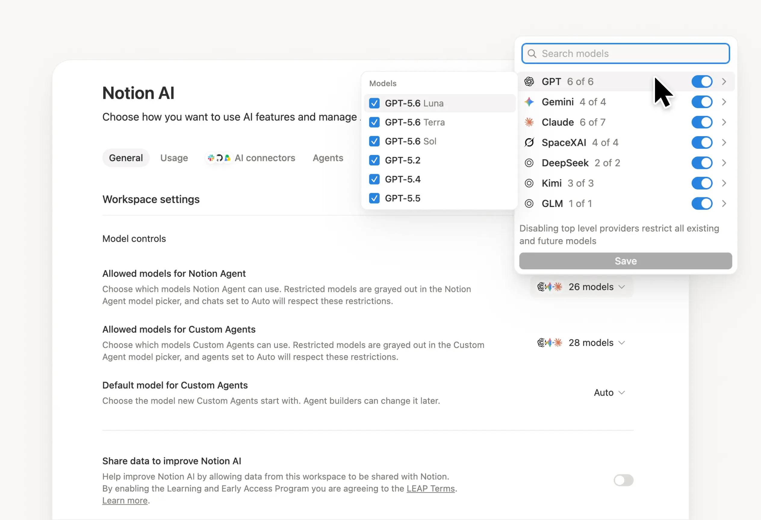 Control which AI models your agents can use
