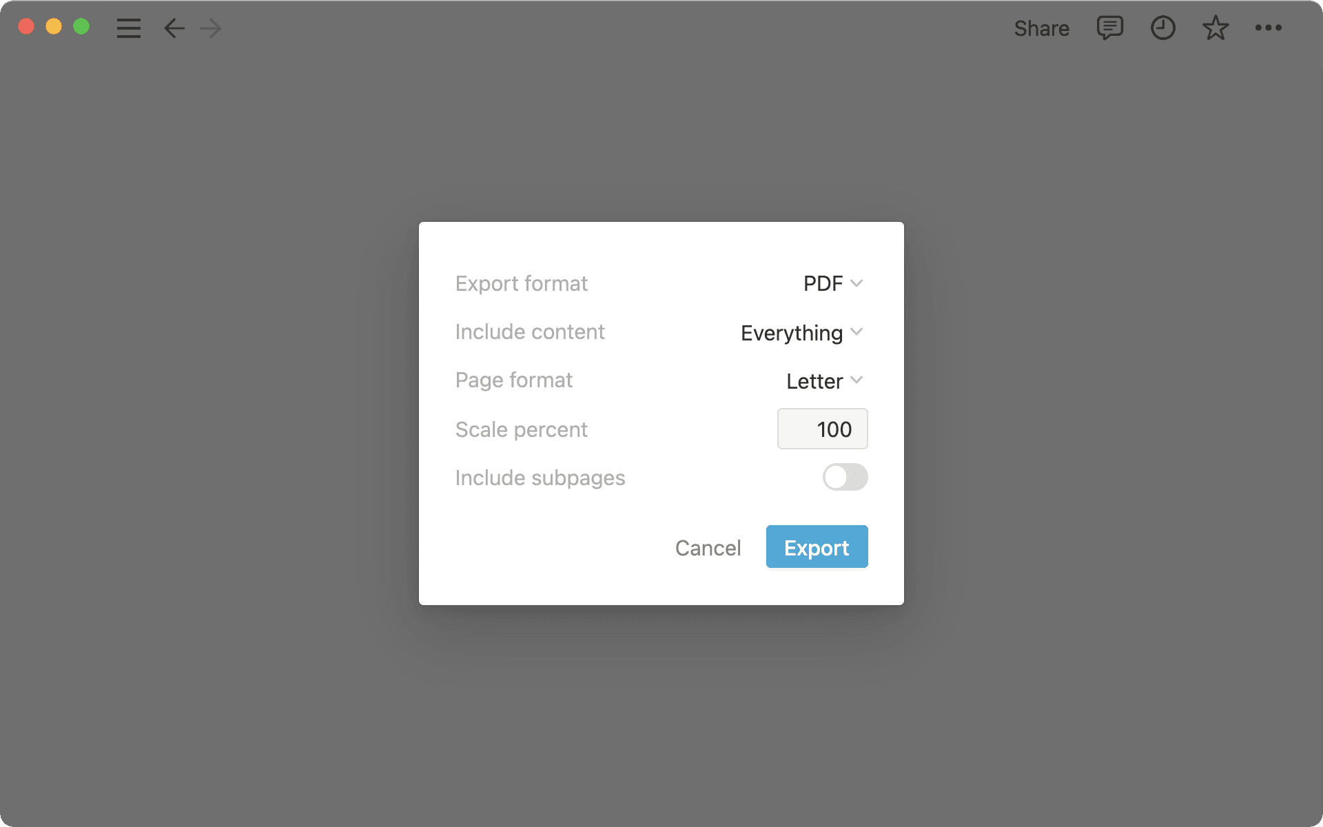 Exportera PDF