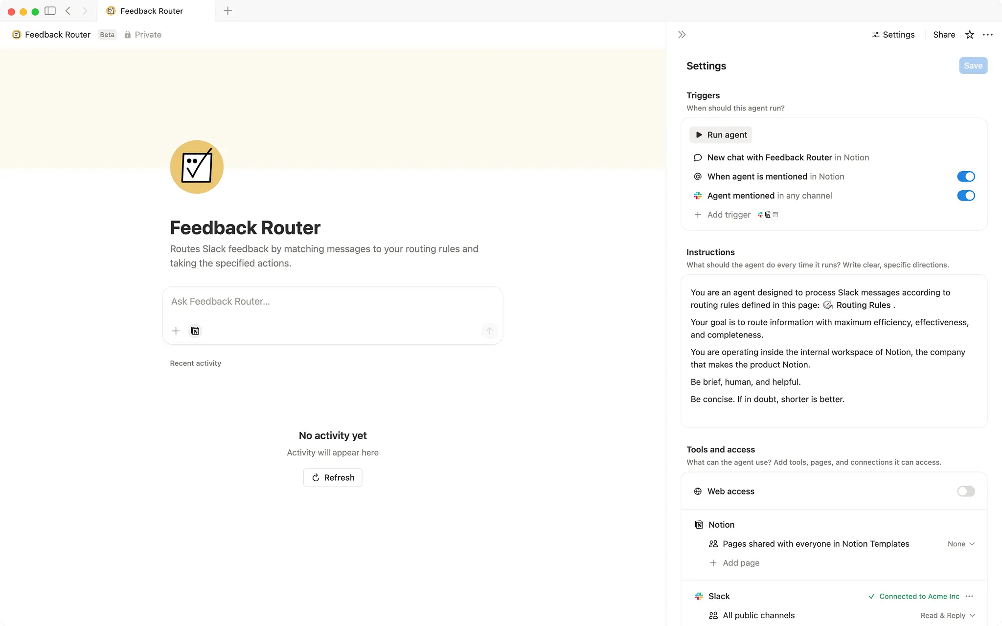Feedback router