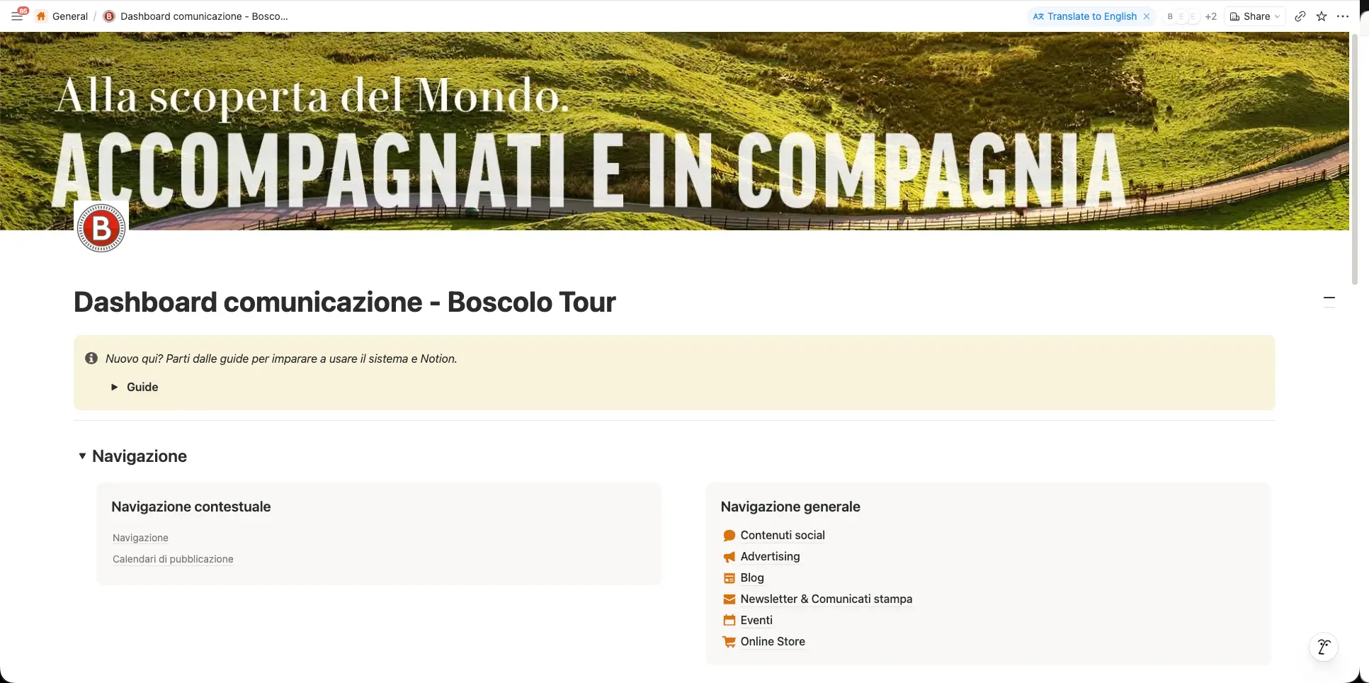 Boscolo Tours - Centro di Comunicazione condiviso