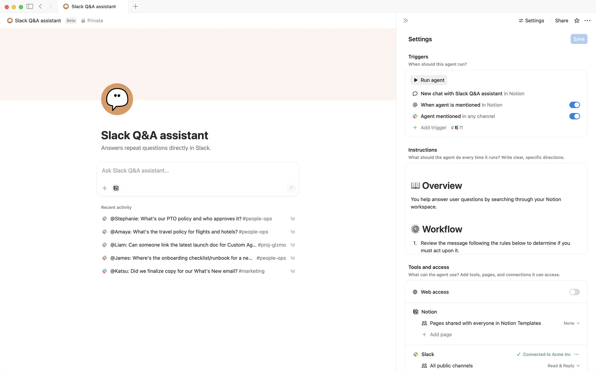 Slack Q&A assistant