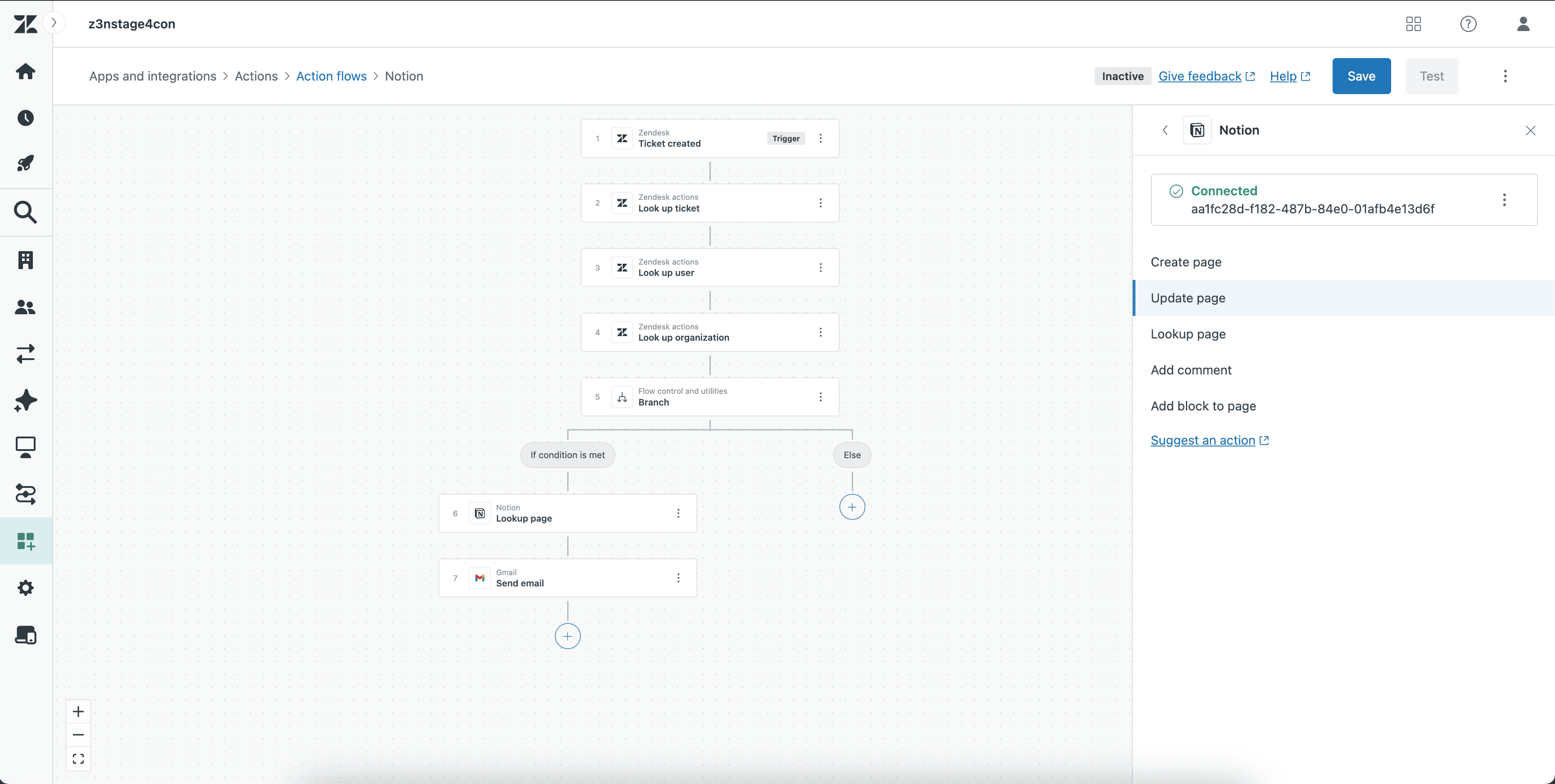 The Zendesk + Notion connector lets you automate workflows, create new pages, add comments and more